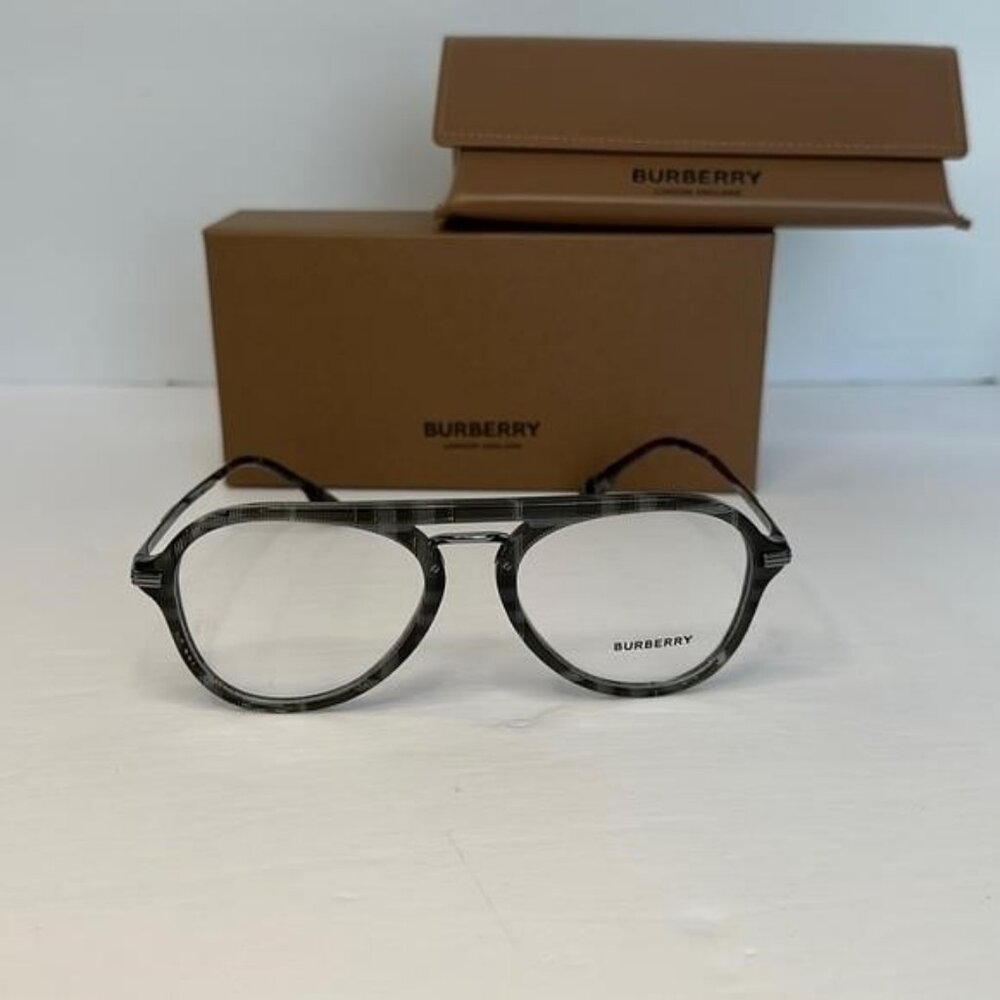 New Authentic EVEGLASSES CHARCOAL CHECK / CLEAR LENS Burberry OBE2377 - Picture 7 of 14